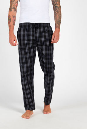 Checked BCI Cotton Pyjamas with Pockets and Drawstring Closure