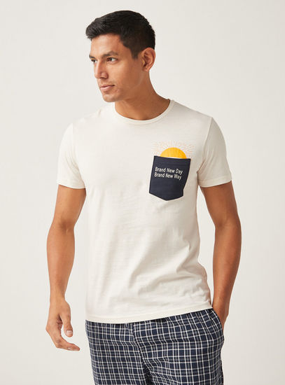 Printed Round Neck T-shirt and Shorts Set