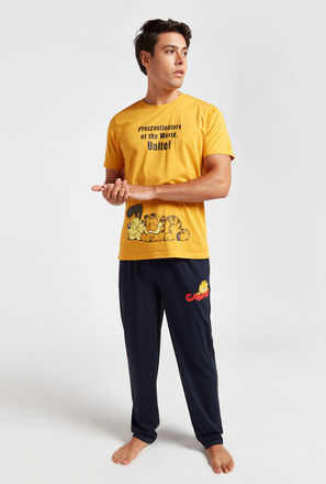 Garfield Print BCI Cotton T-shirt and Pyjamas Set