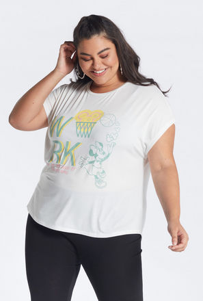 Minnie Mouse Print Round Neck T-shirt with Cap Sleeves-mxwomen-clothing-plussizeclothing-activewear-tshirtsandvests-1