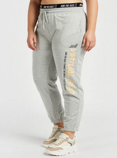 Printed Jog Pants with Elasticised Waistband and Pockets