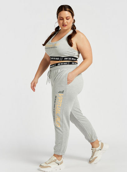 Printed Jog Pants with Elasticised Waistband and Pockets