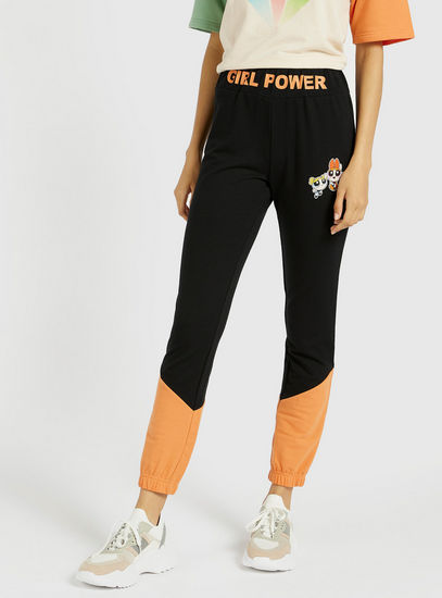 The Powerpuff Girls Print High-Rise Jog Pants with Elasticated Waistband