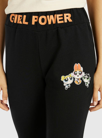 The Powerpuff Girls Print High-Rise Jog Pants with Elasticated Waistband