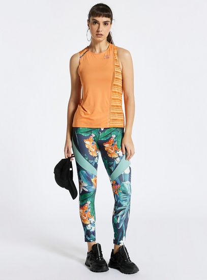 Tropical Print Leggings with Elasticised Waistband