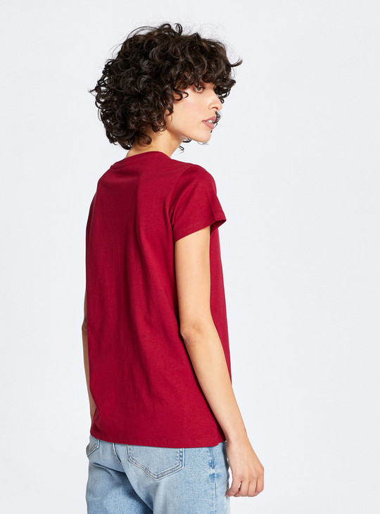 Printed BCI Round Neck T-shirt with Short Sleeves