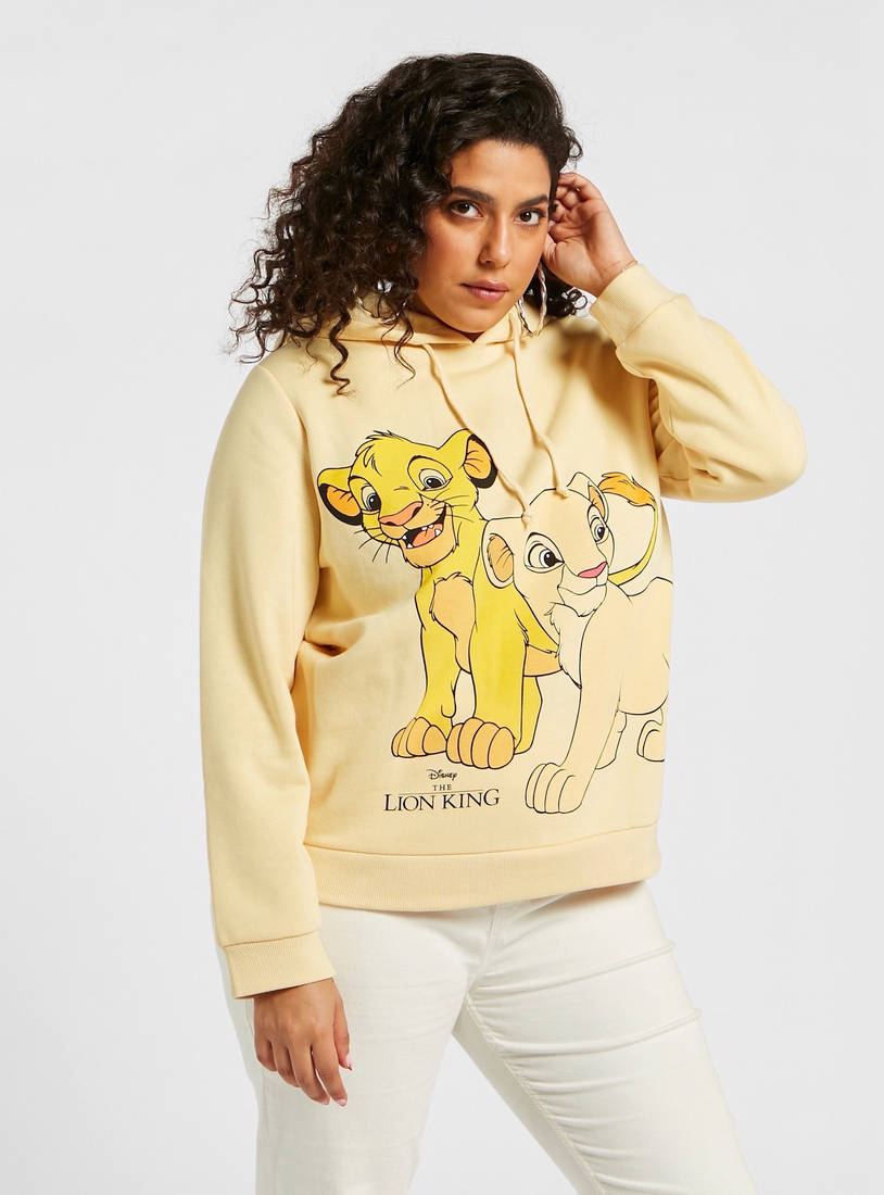 The Lion King Print Sweatshirt with Hood and Long Sleeves-Hoodies & Sweatshirts-image-0