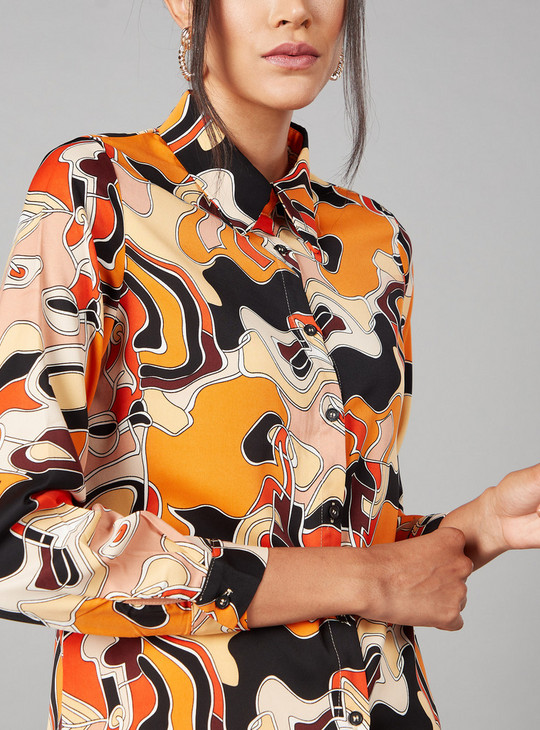 All-Over Printed Shirt with Long Sleeves