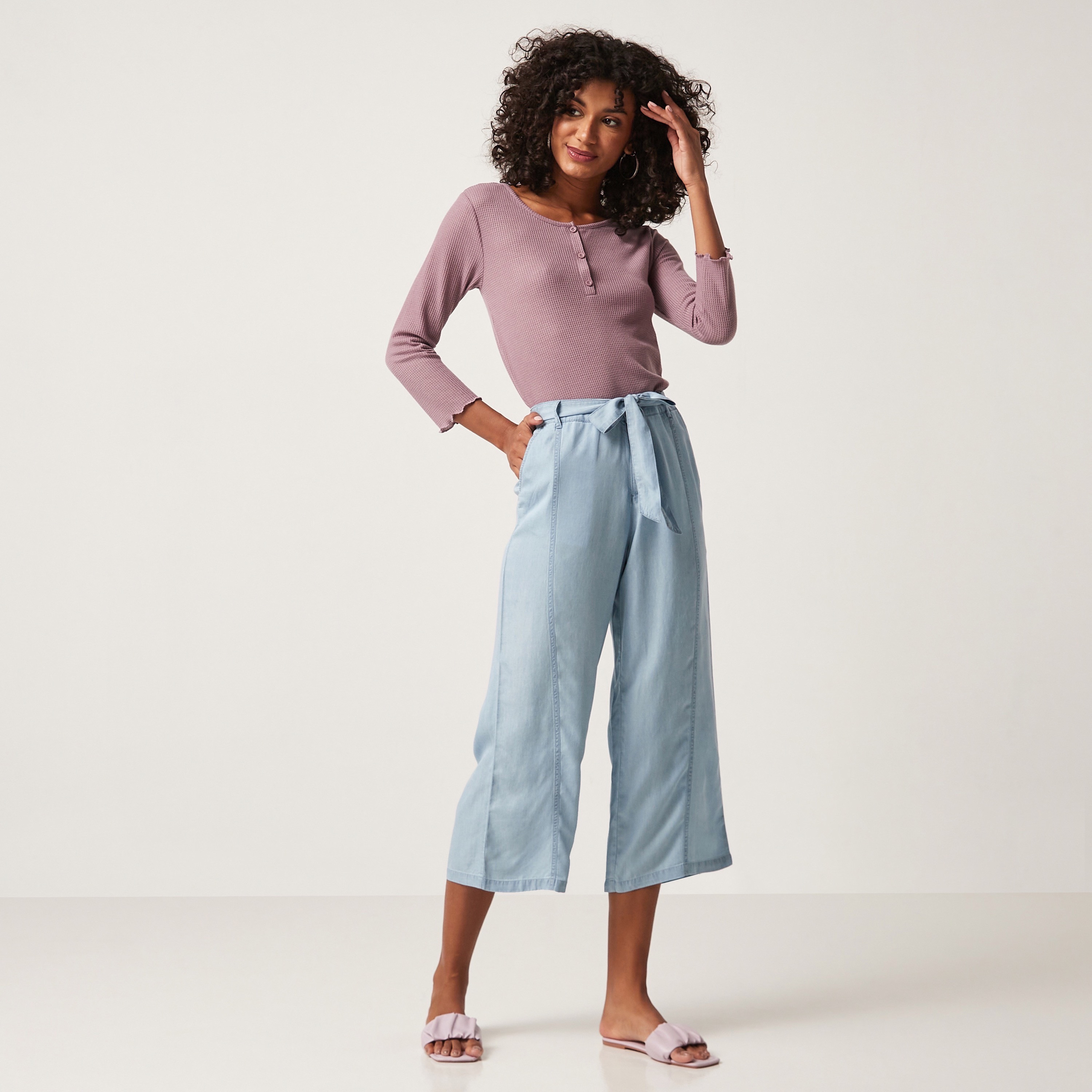 Buy Zivame Culottes Pants- Beige N Offwhite at Rs.1425 online | Apparel  online