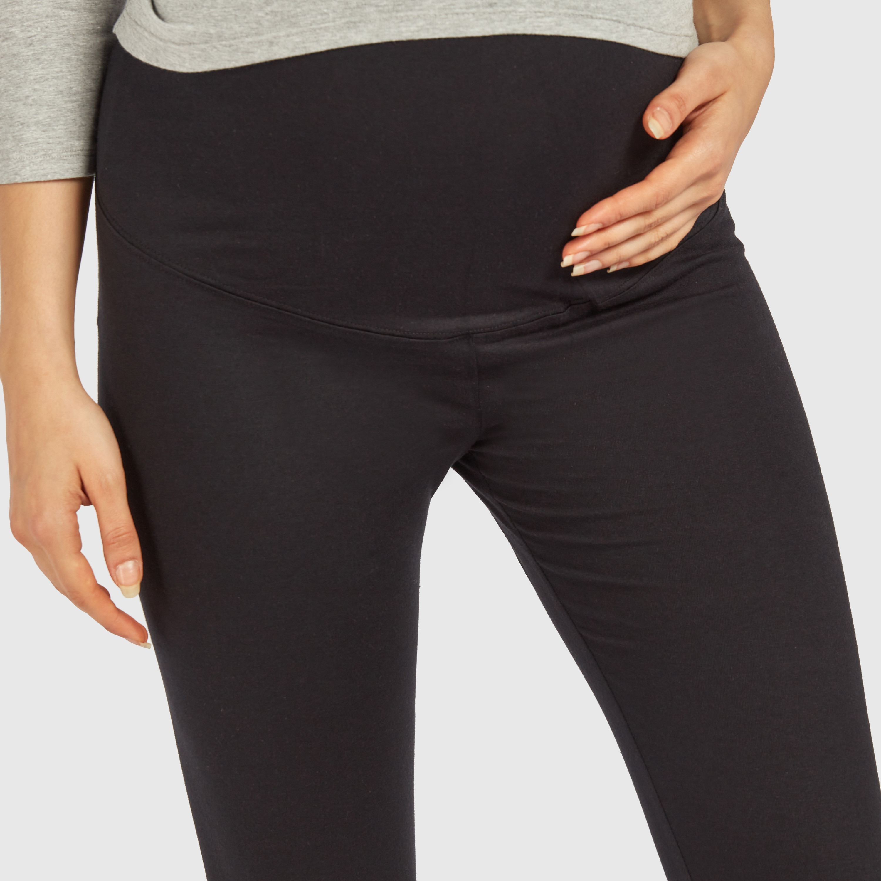 Shop Pack of 2 - Plain Skinny Fit Maternity Three-Fourth Length Leggings  with Elasticated Waistband Online | Max UAE