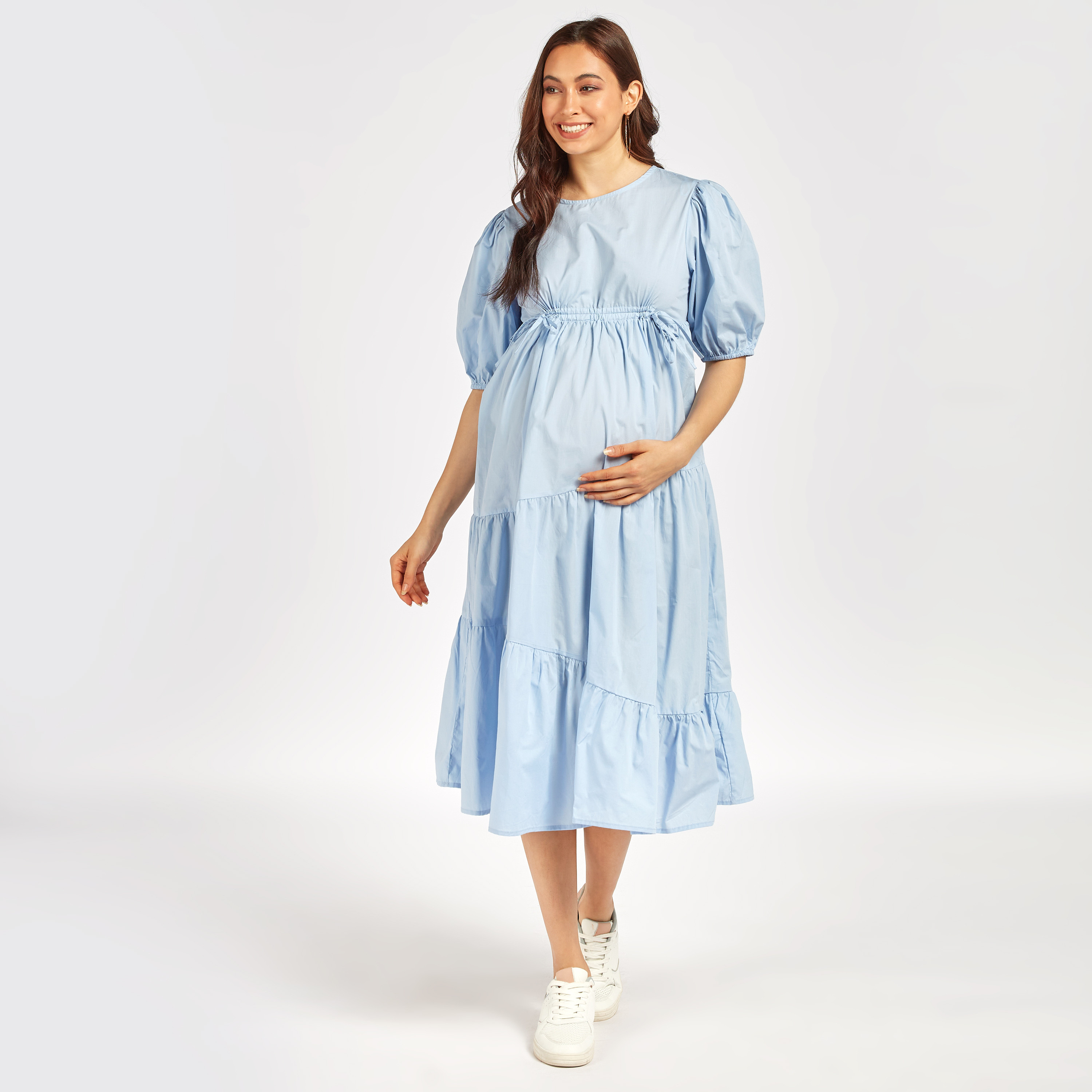 Elbow Sleeve Maternity Dress