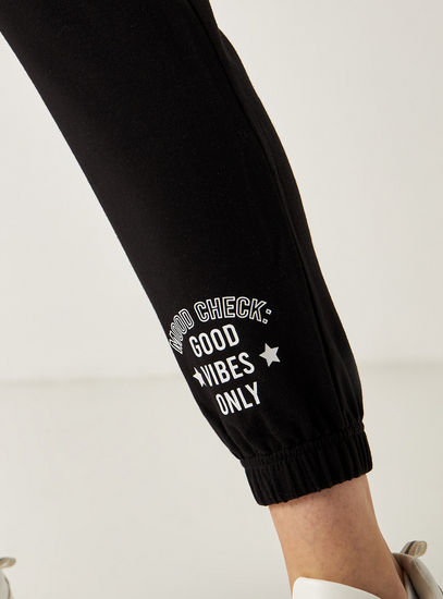 Printed Mid-Rise Jog Pants with Elasticated Waistband