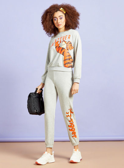 Tigger Print Sweatshirt with Round Neck and Long Sleeves-Hoodies & Sweatshirts-image-1