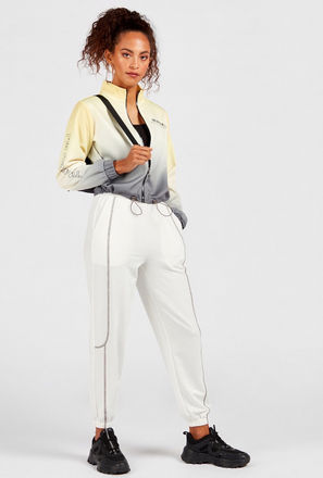 Solid Mid-Rise Jog Pants with Elasticated Waistband and Pockets