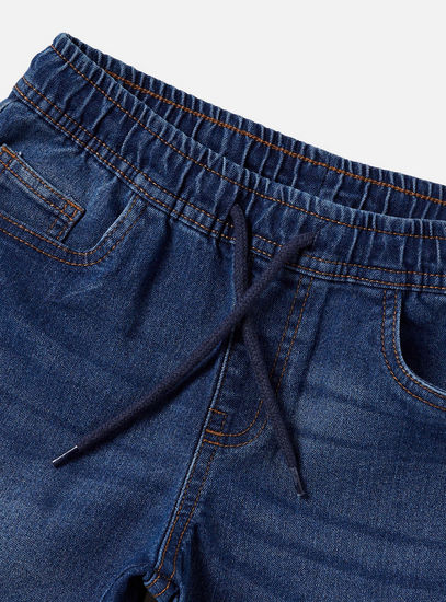 Denim Pull-On Shorts-Shorts-image-1