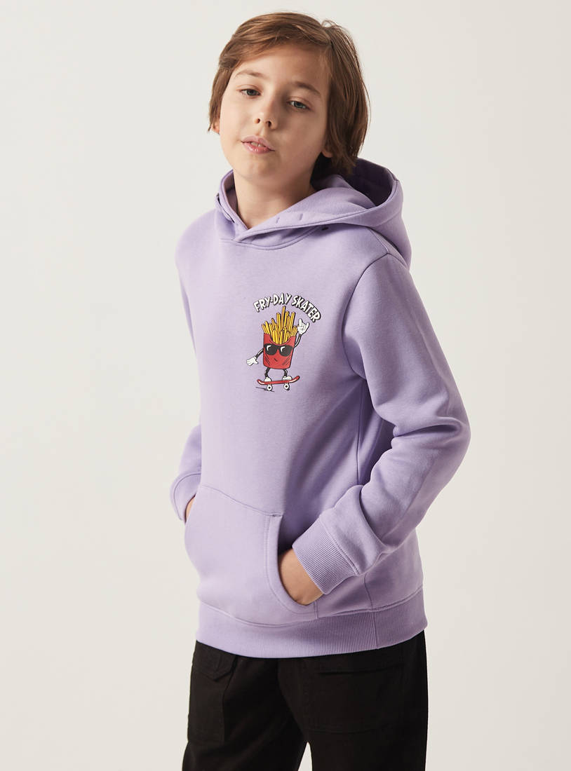 Printed Sweatshirt with Hood and Kangaroo Pocket-Hoodies & Sweatshirts-image-1