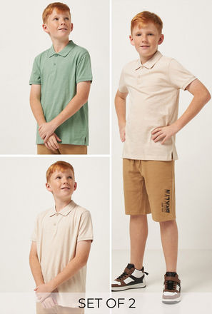 Pack of 2 - Plain Jersey Polo T-shirt-mxkids-boyseighttosixteenyrs-clothing-teesandshirts-poloshirts-2