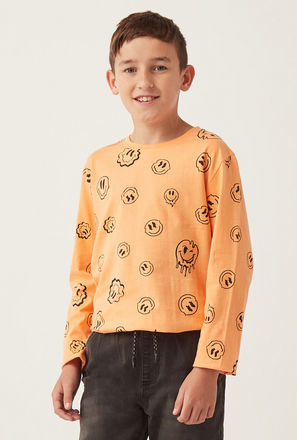 All-Over Smiley Print T-shirt
