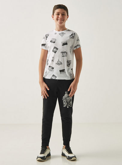 All-Over Print T-shirt with Crew Neck and Short Sleeves-T-shirts-image-1