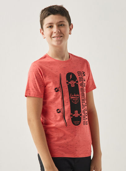 Graphic Print T-shirt with Crew Neck and Short Sleeves-T-shirts-image-0