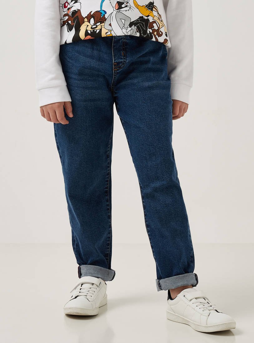 Plain Full Length Balloon Fit Jeans-Jeans-image-0