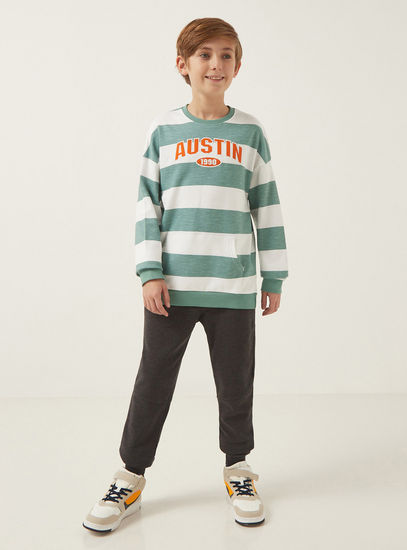 Striped Colourblocked Sweatshirt-Hoodies & Sweatshirts-image-1