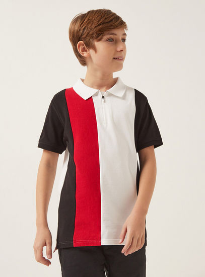Panelled Polo T-shirt-T-shirts-image-0