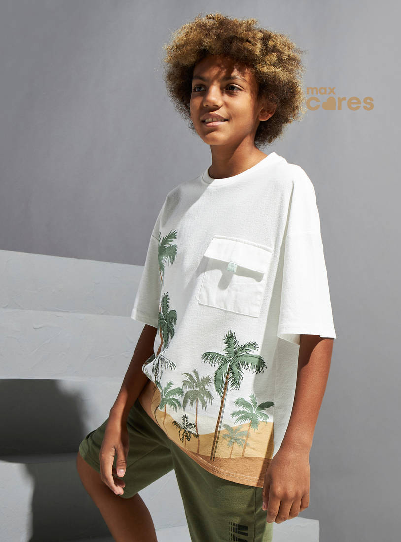 Palm Tree Print T-shirt-T-shirts-image-0