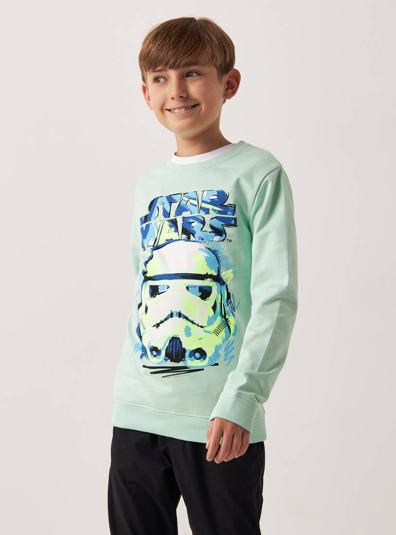 Shop Star Wars Print Sweatshirt with Crew Neck and Long Sleeves Online |  Max Qatar