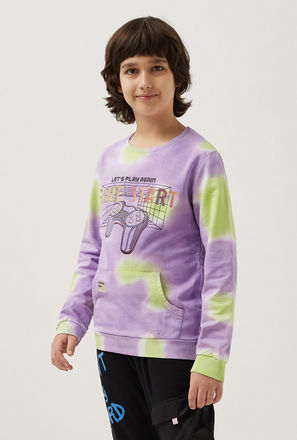 Gaming Print Sweatshirt with Kangaroo Pocket-mxkids-boyseighttosixteenyrs-clothing-hoodiesandsweatshirts-2