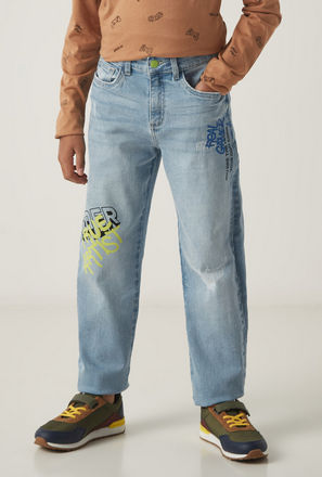 بنطلون جينز بزر إغلاق وجيوب وطبعات-mxkids-boyseighttosixteenyrs-clothing-bottoms-jeans-3