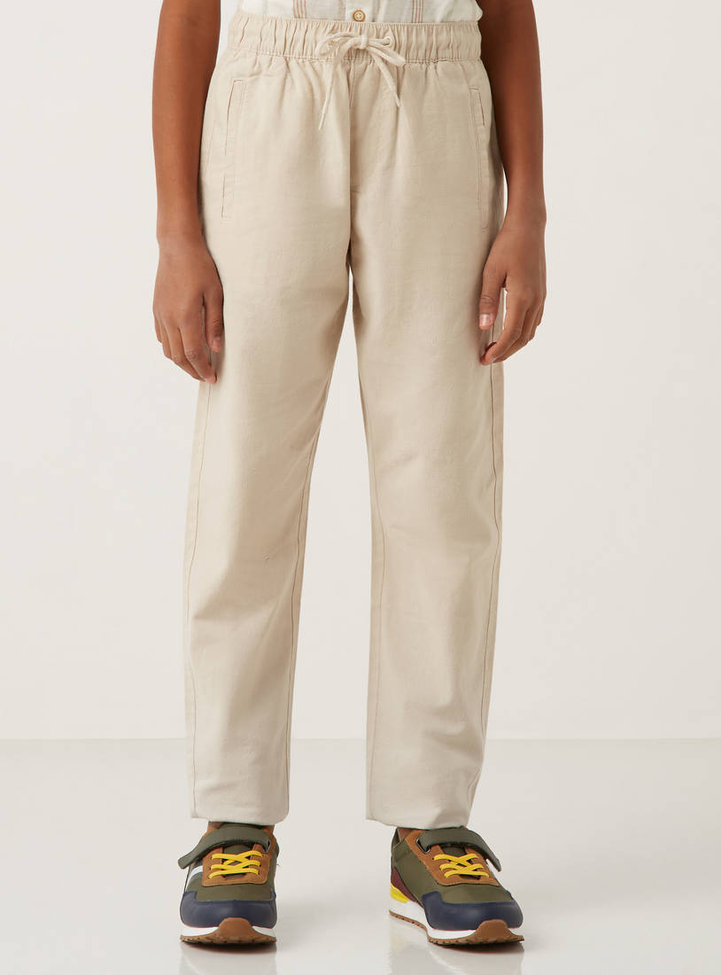 Linen Pull-On Pants-Trousers-image-0