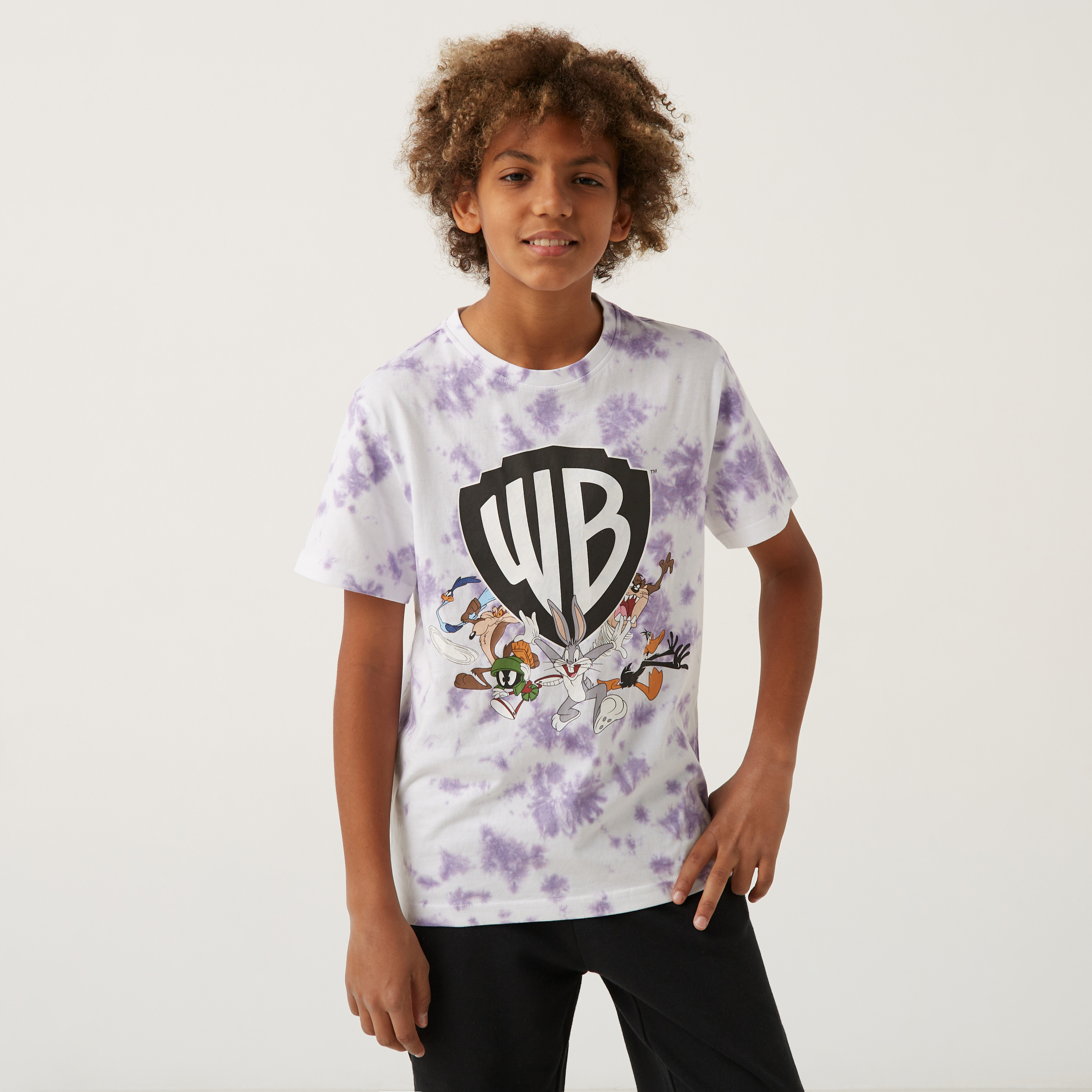 Shop Warner Brothers Tie-Dye Print T-shirt Online | Max Qatar