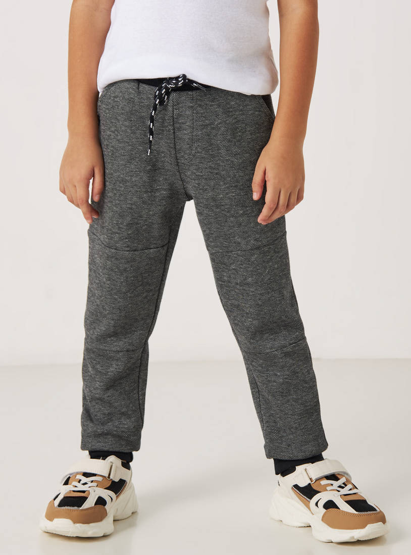 Textured Knitted Joggers with Drawstring Closure and Pockets-Joggers-image-0