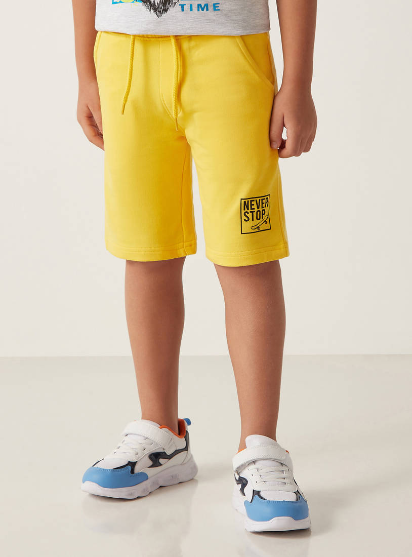 Slogan Print Shorts-Shorts-image-0