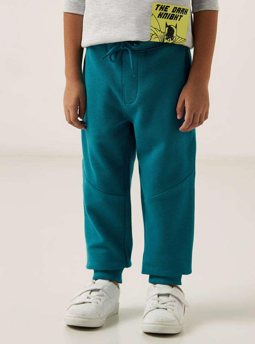 Ribbed Ottoman Knitted Joggers with Drawstring Closure and Pockets-Joggers-image-0