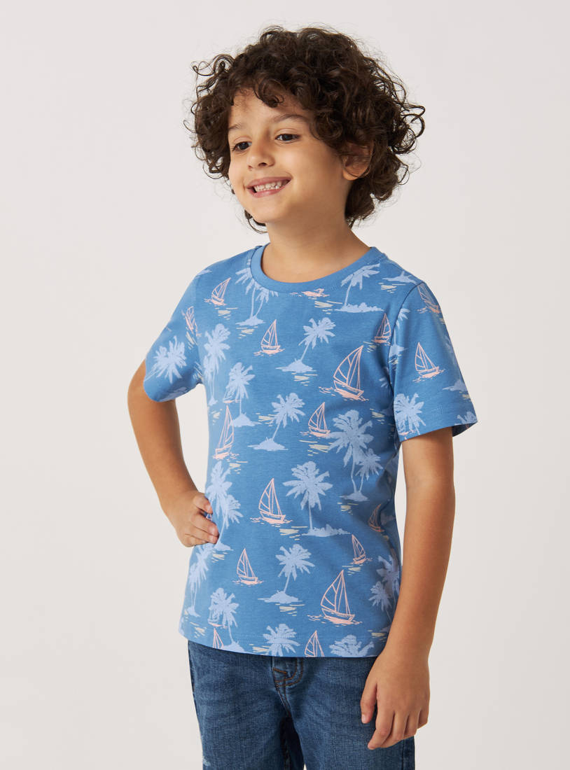 All-Over Tropical Print T-shirt-T-shirts-image-0
