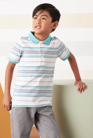 Striped Better Cotton Polo T-shirt-mxkids-boystwotoeightyrs-clothing-teesandshirts-poloshirts-1