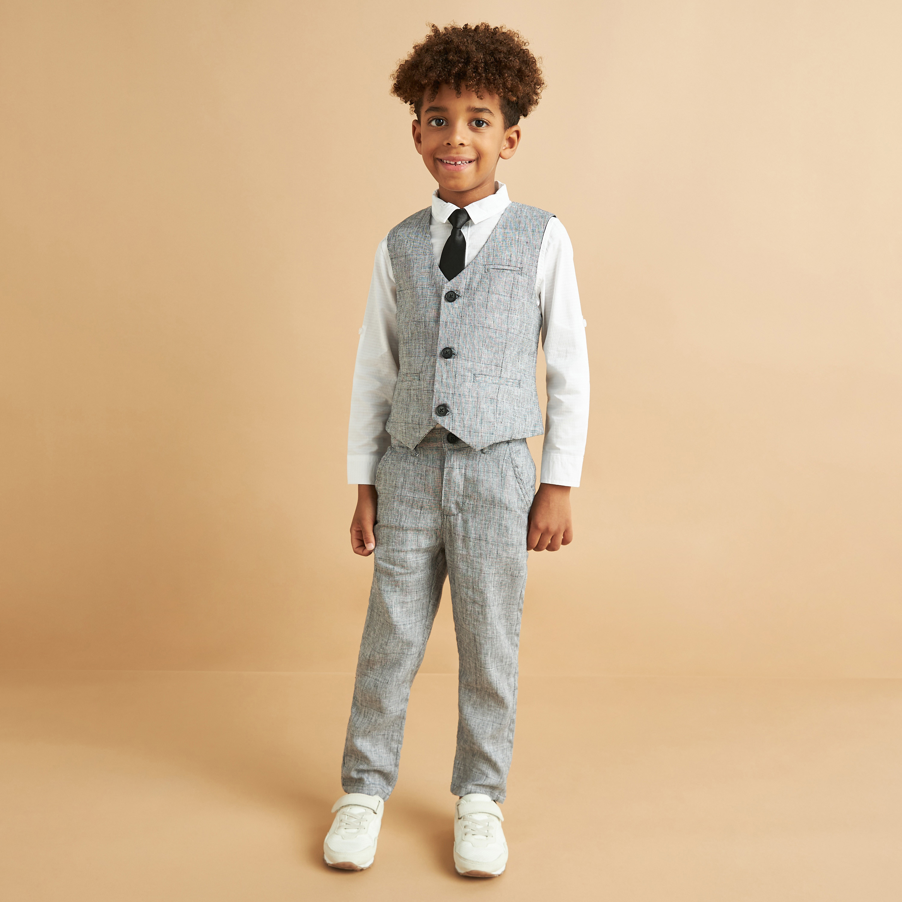 Shop Plain Shirt with Waistcoat and Pants Online Max UAE