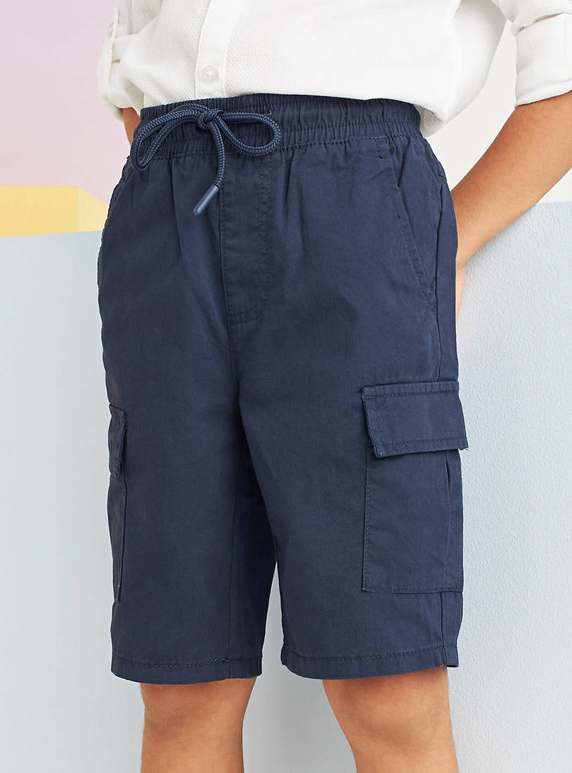 Plain Cargo Shorts-Shorts-image-0