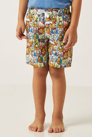 All-Over Garfield Print Swim Shorts-mxkids-boystwotoeightyrs-clothing-bottoms-shorts-2