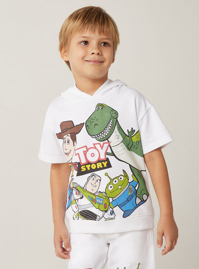 Toy Story Graphic Print Hoodie and Shorts Set-Sets & Outfits-image-1