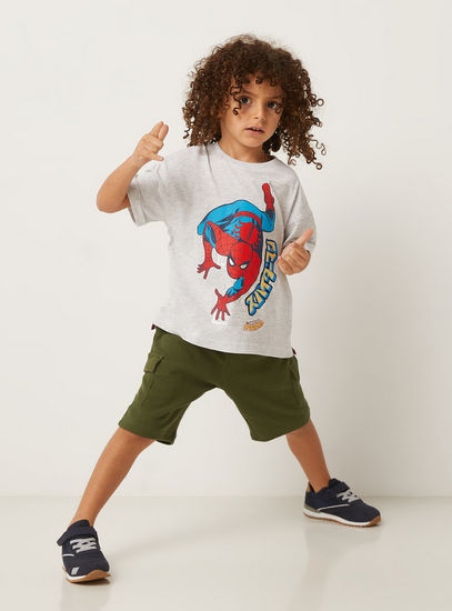 Spider-Man Print T-shirt with Chenille Embroidered Detail-Tops & T-shirts-image-1