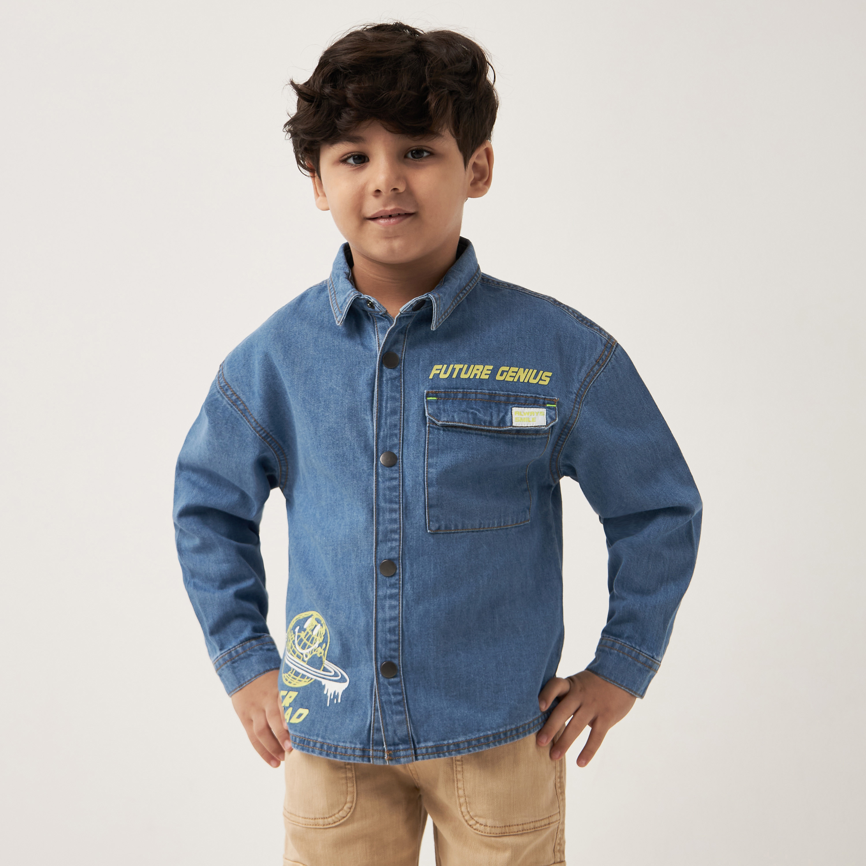 Denim shirt - Light denim blue - Kids | H&M IN