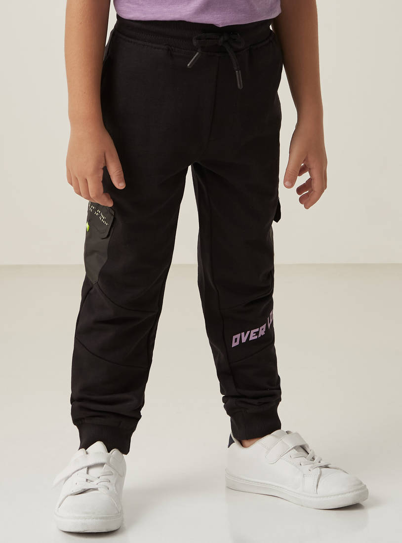 Panel Detail Regular Fit Joggers with Cargo Pockets-Joggers-image-0