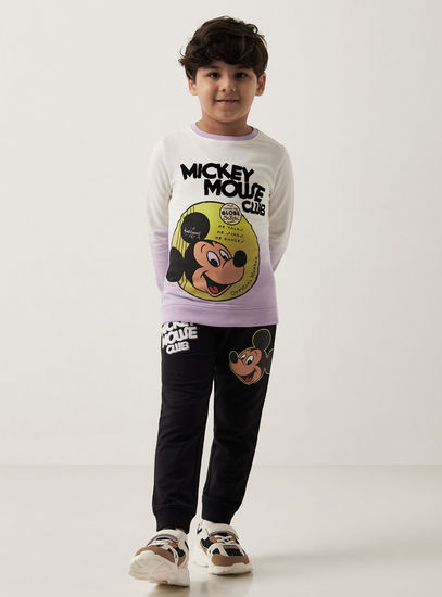 Mickey Mouse Print Sweatshirt and Joggers Set