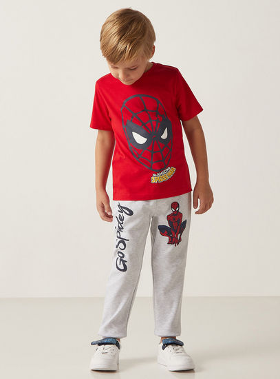 Spider-Man Print Regular Fit Joggers-Bottoms-image-1