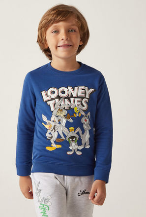 Looney Tunes Graphic Print Sweatshirt-mxkids-boystwotoeightyrs-clothing-hoodiesandsweatshirts-0