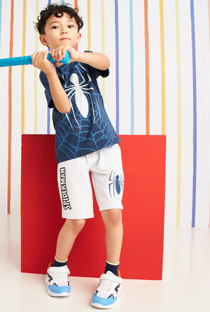 Spider-Man Foil Print T-shirt and Shorts Set-mxkids-boystwotoeightyrs-clothing-character-setsandoutfits-3