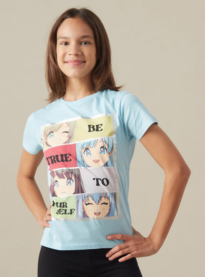 Anime Graphic Print Better Cotton T-shirt-T-shirts-image-0